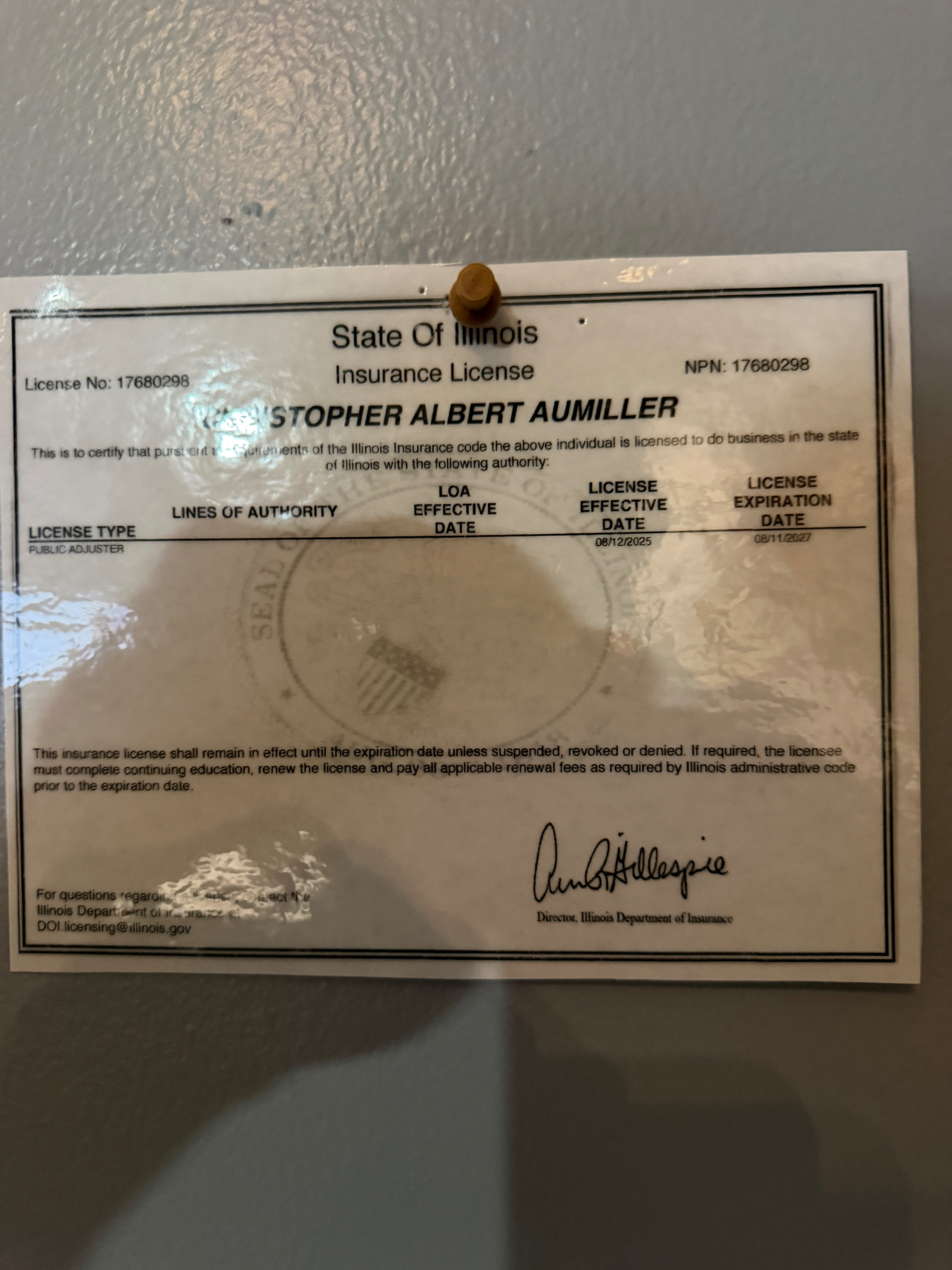 Public Adjuster License